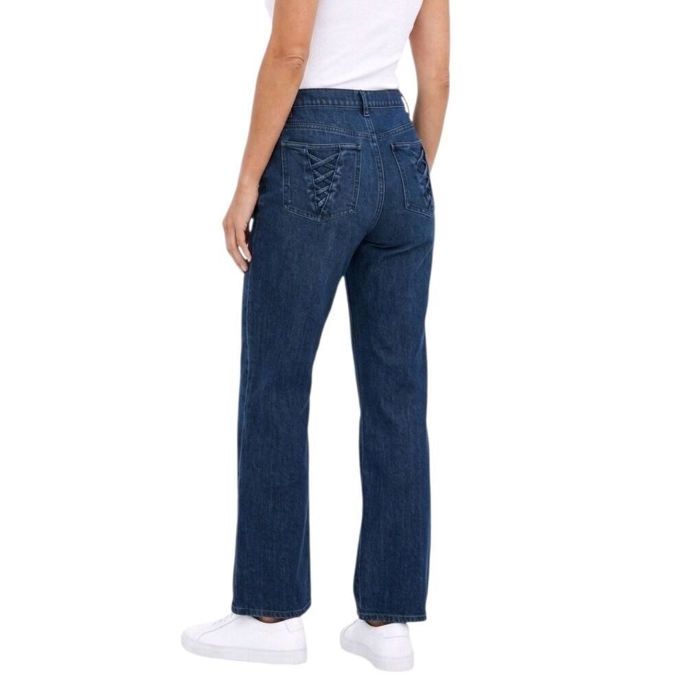 Calvin Klein Jeans Dark Wash Straight Leg Pocket Detail Denim Blue Jeans Size 8